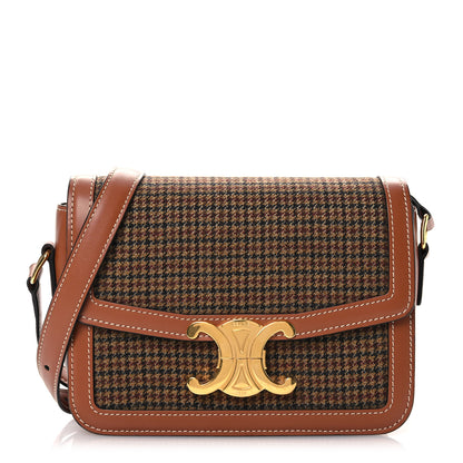 Celine Smooth Calfskin Houndstooth Teen Triomphe Tan 1 of 14