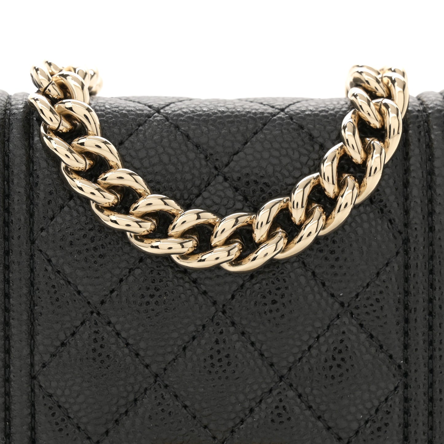 Caviar Quilted Boy Flap Waist Belt Bag Black