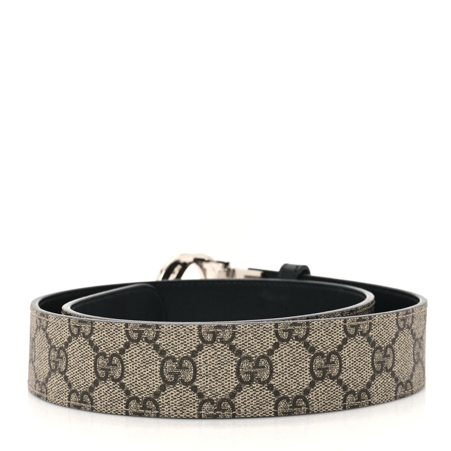 GG Supreme Monogram Selleria Interlocking G 37mm Belt 85 34 Beige Ebony Black