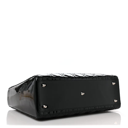 Christian Dior Patent Cannage Large Lady Dior Black 4 of 9