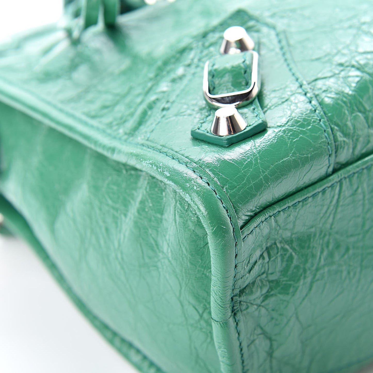 Agneau Classic Silver Hardware S City Magic Green