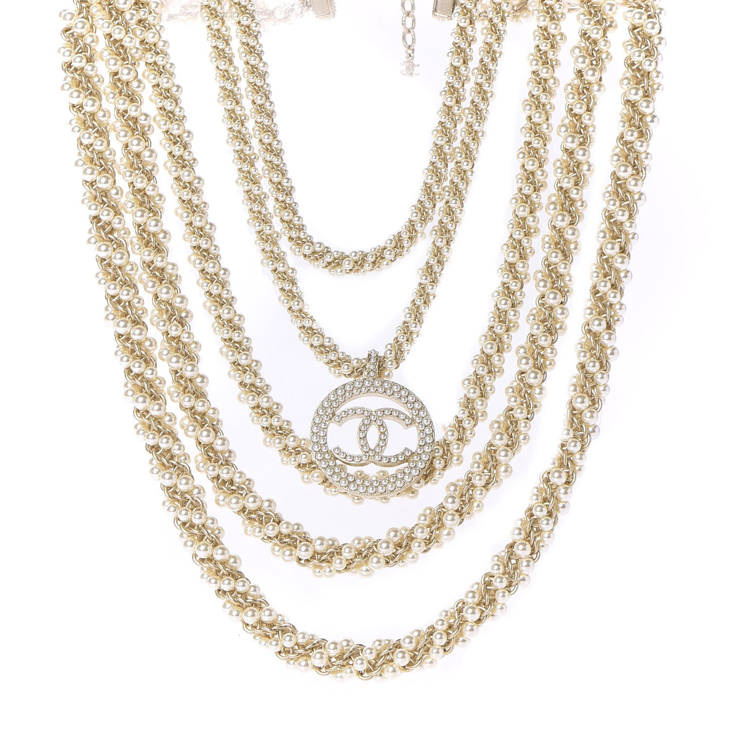 Chanel Pearl CC Long Multistrand Necklace Gold 1 of 6