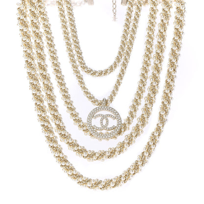 Chanel Pearl CC Long Multistrand Necklace Gold 1 of 6