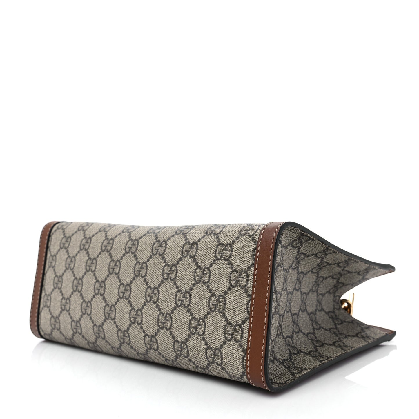 GG Supreme Monogram Calfskin Small Padlock Tote Beige Ebony Tuscany