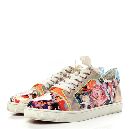 Christian Louboutin Calfskin Vieira Print Womens Orlato Flat Sneakers 39.5 Multicolor 3 of 12