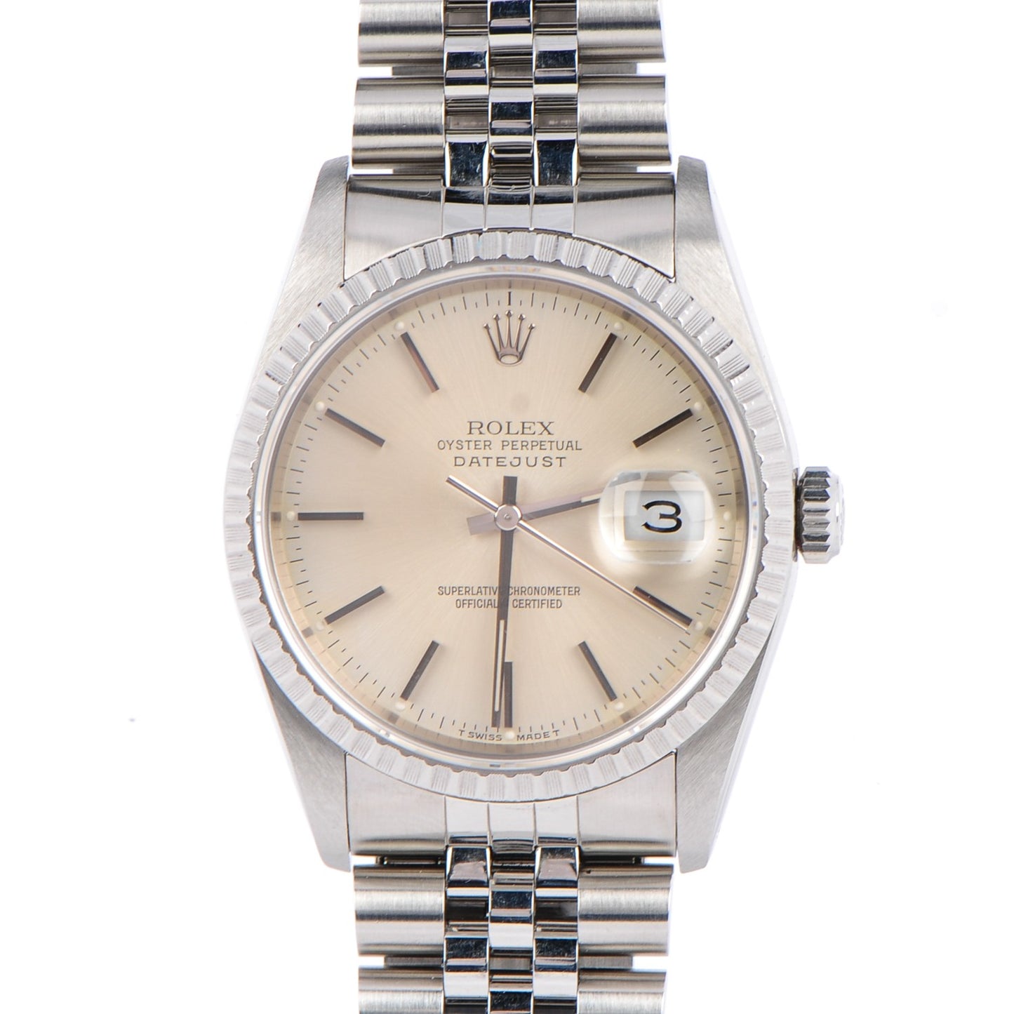 Stainless Steel 36mm Oyster Perpetual Datejust Watch Silver 16220