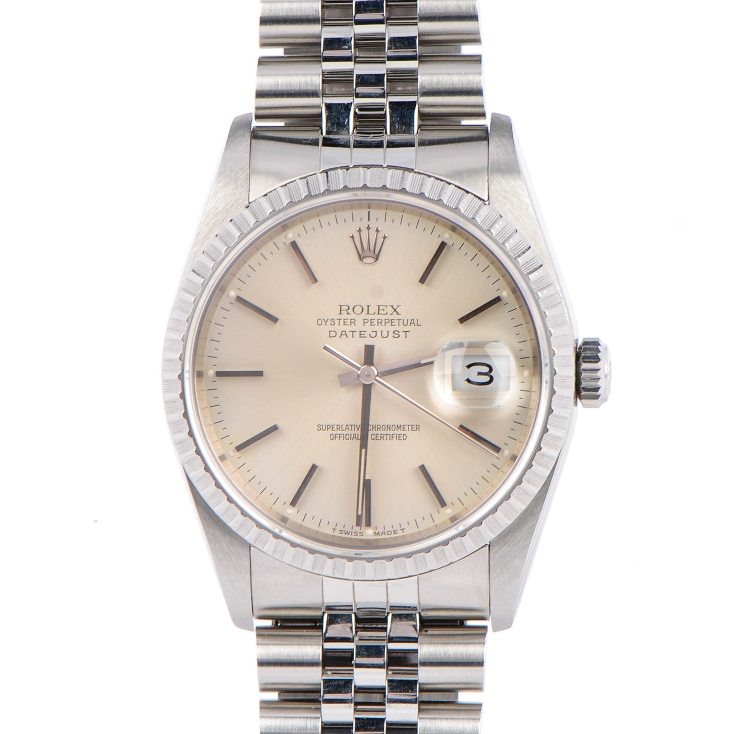 Rolex Stainless Steel 36mm Oyster Perpetual Datejust Watch Silver 16220 1 of 8