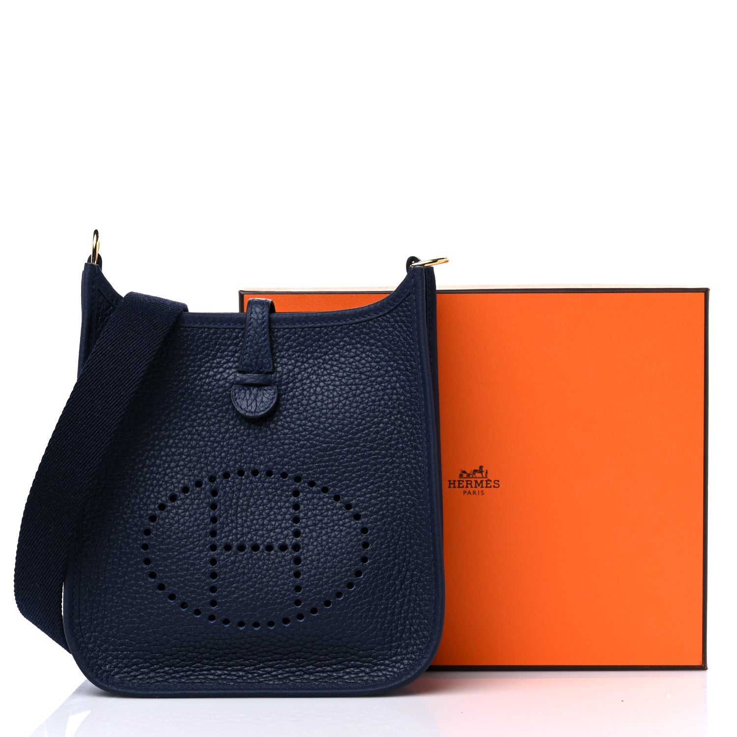 Hermes Taurillon Clemence Amazone Evelyne TPM Bleu Nuit Bleu Indigo 10 of 10