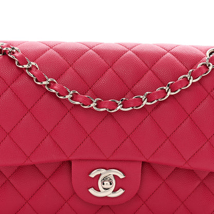 Chanel Caviar Quilted Medium Double Flap Dark Pink 5 of 10