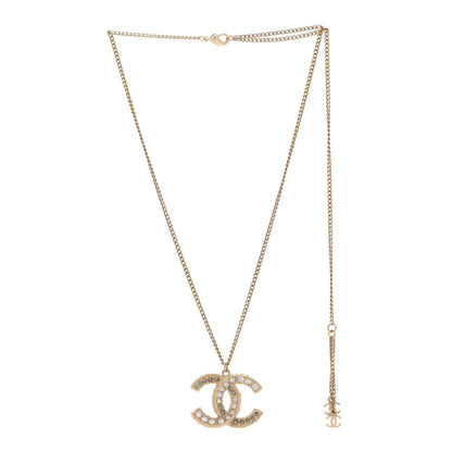 Chanel Crystal Enamel CC Necklace Gold 3 of 6