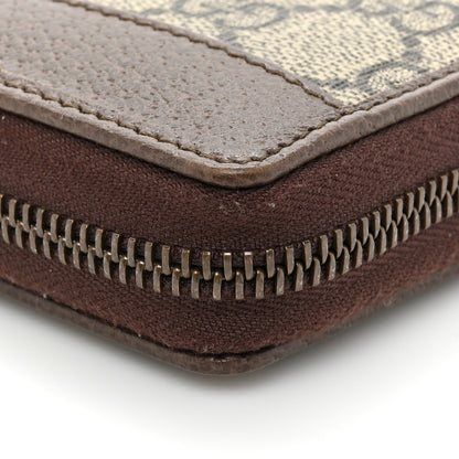 Gucci GG Supreme Monogram Web Ophidia Zip Around Wallet Brown 13 of 14