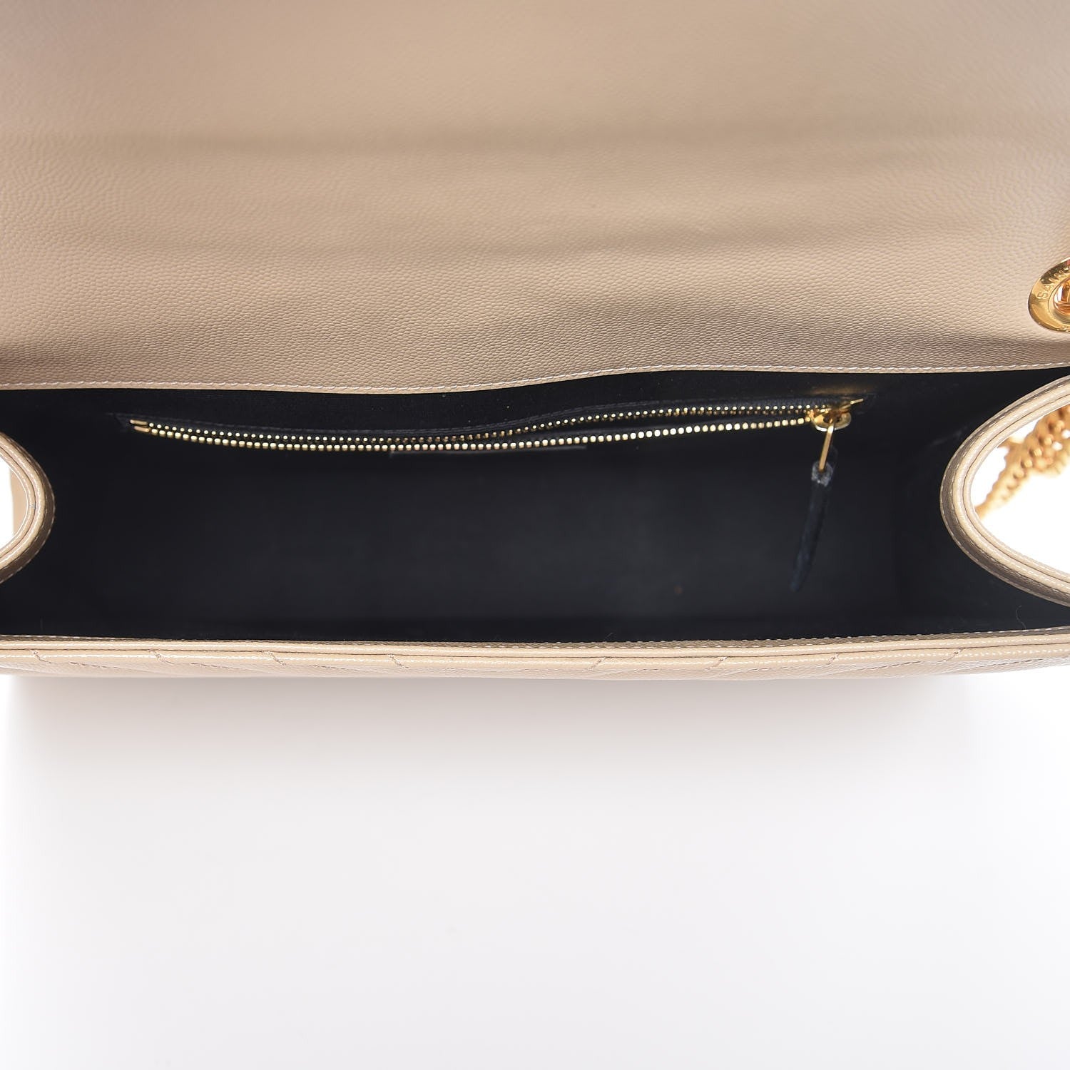 Saint Laurent Grain De Poudre Matelasse Chevron Large Monogram Satchel Nude Powder 5 of 6