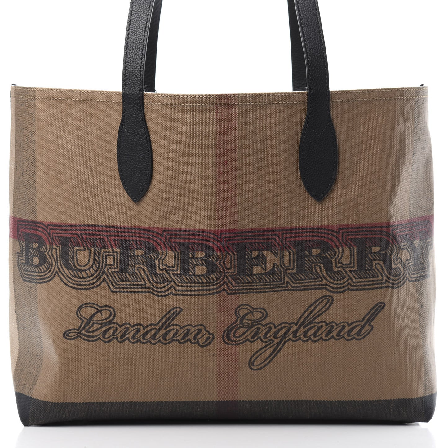 Coated Canvas Mega Check Medium Doodle Tote Black