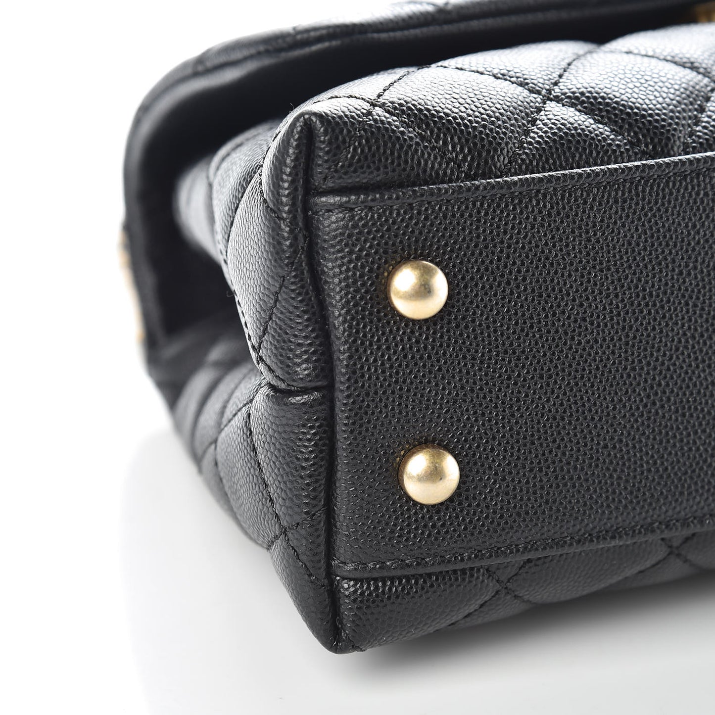 Caviar Quilted Mini Coco Handle Flap Black