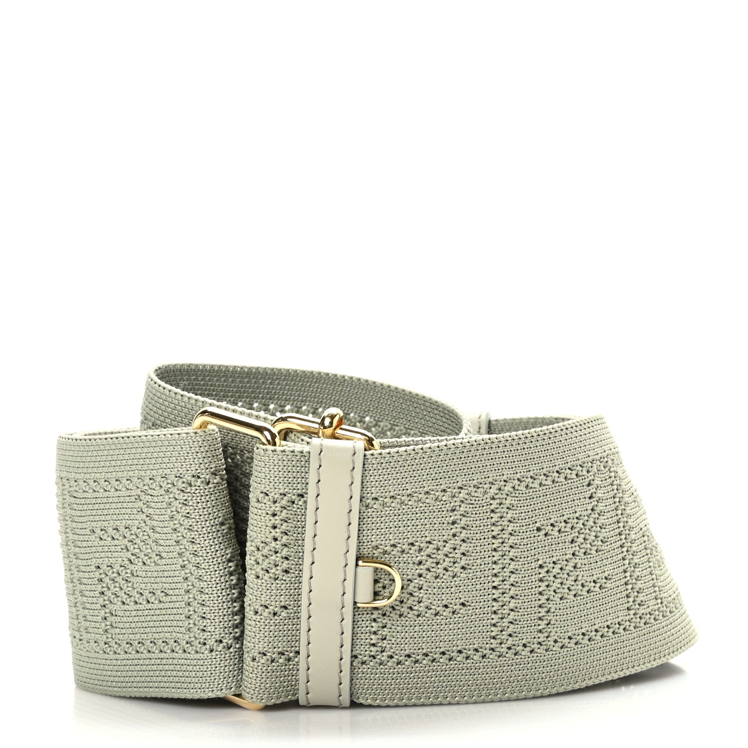Fendi Canvas Calfskin FF Adjustable Strap You Green Tea 2 of 4