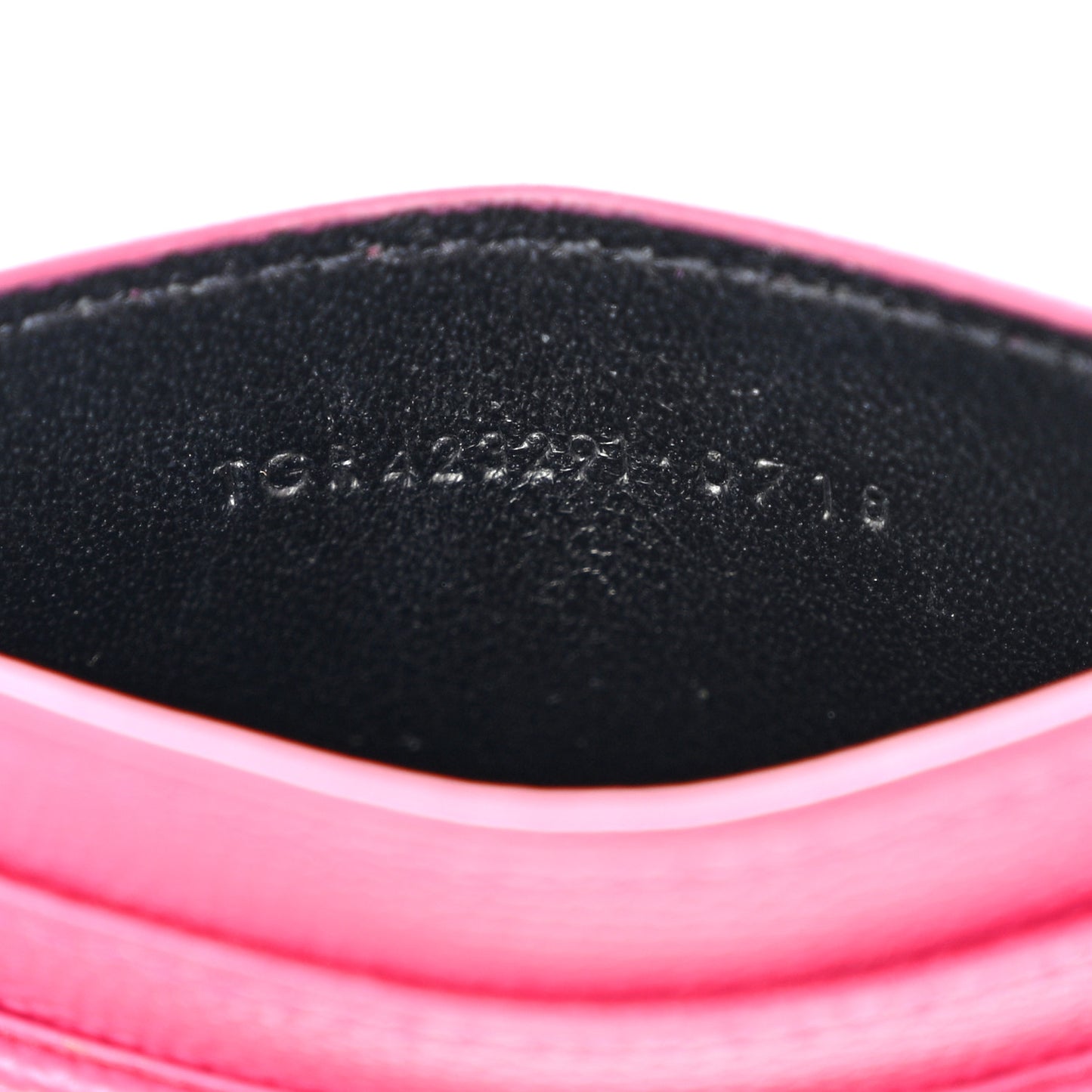 Grain De Poudre Matelasse Chevron Monogram Credit Card Case Fresh Fuxia