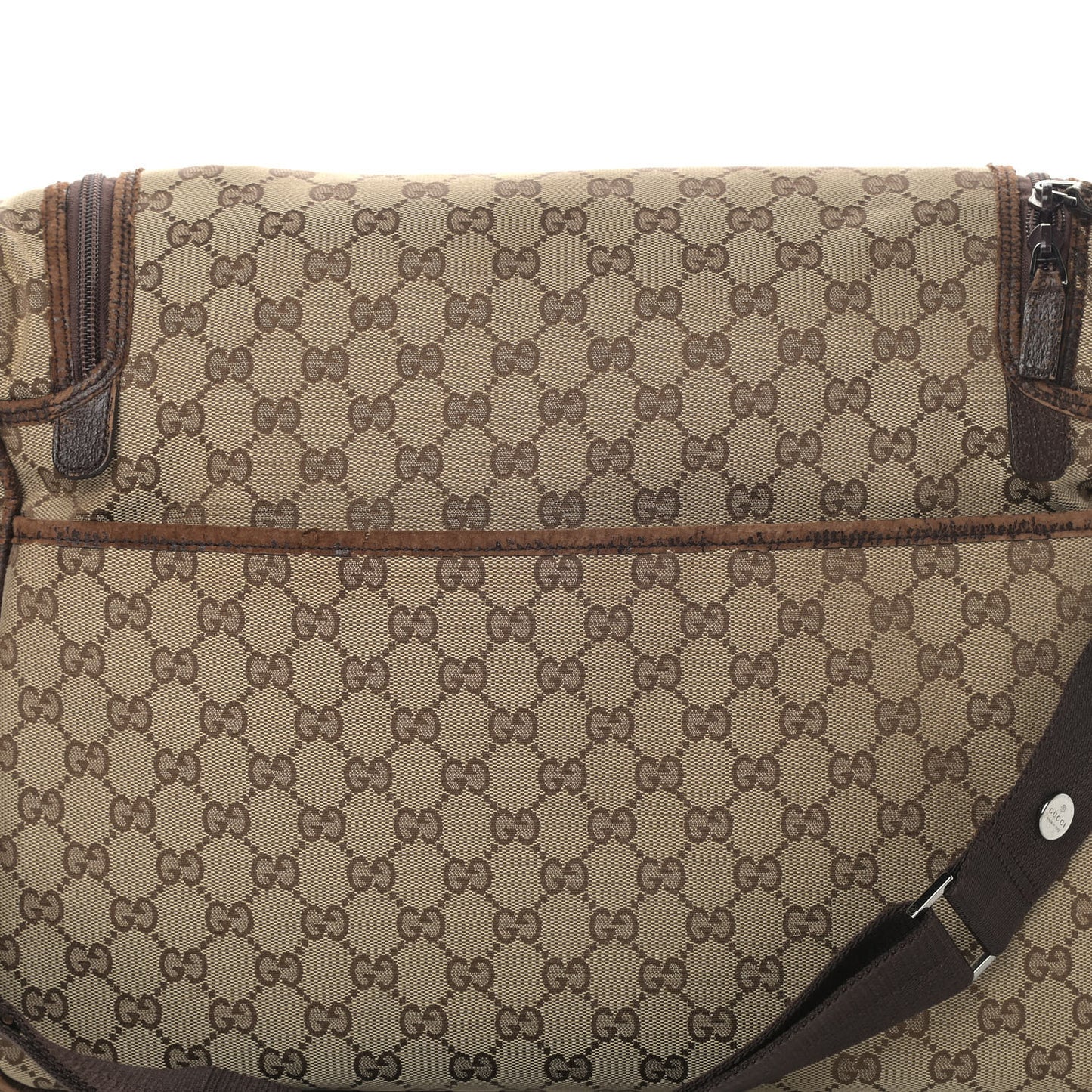 Monogram Natural Pigskin Large Diaper Bag Beige Ebony Cocoa Dark Chocolate