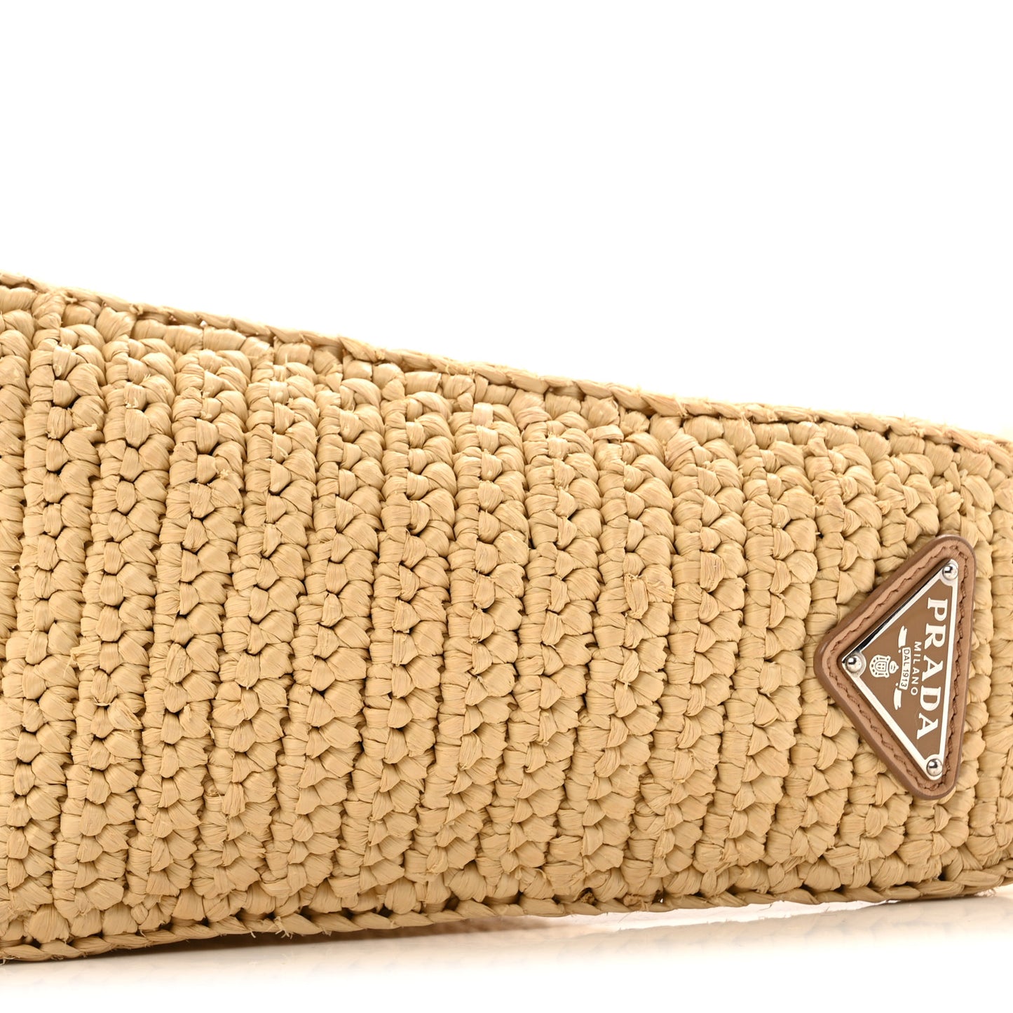 Yarn Raffia Effect Crochet Triangle Shoulder Bag Naturale