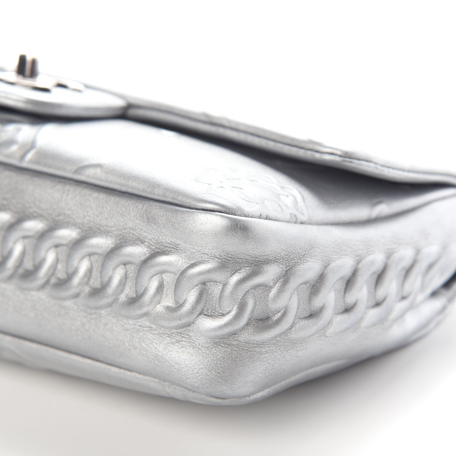 Chanel Metallic Lambskin Symbols Medium Single Flap Silver 9 of 9