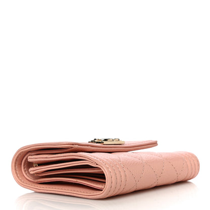 Chanel Caviar Quilted Boy Compact Wallet Pink 4 of 10