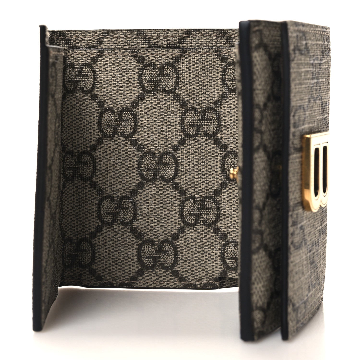 Gucci X BALENCIAGA GG Supreme Monogram Card Case Wallet Beige Ebony 5 of 7