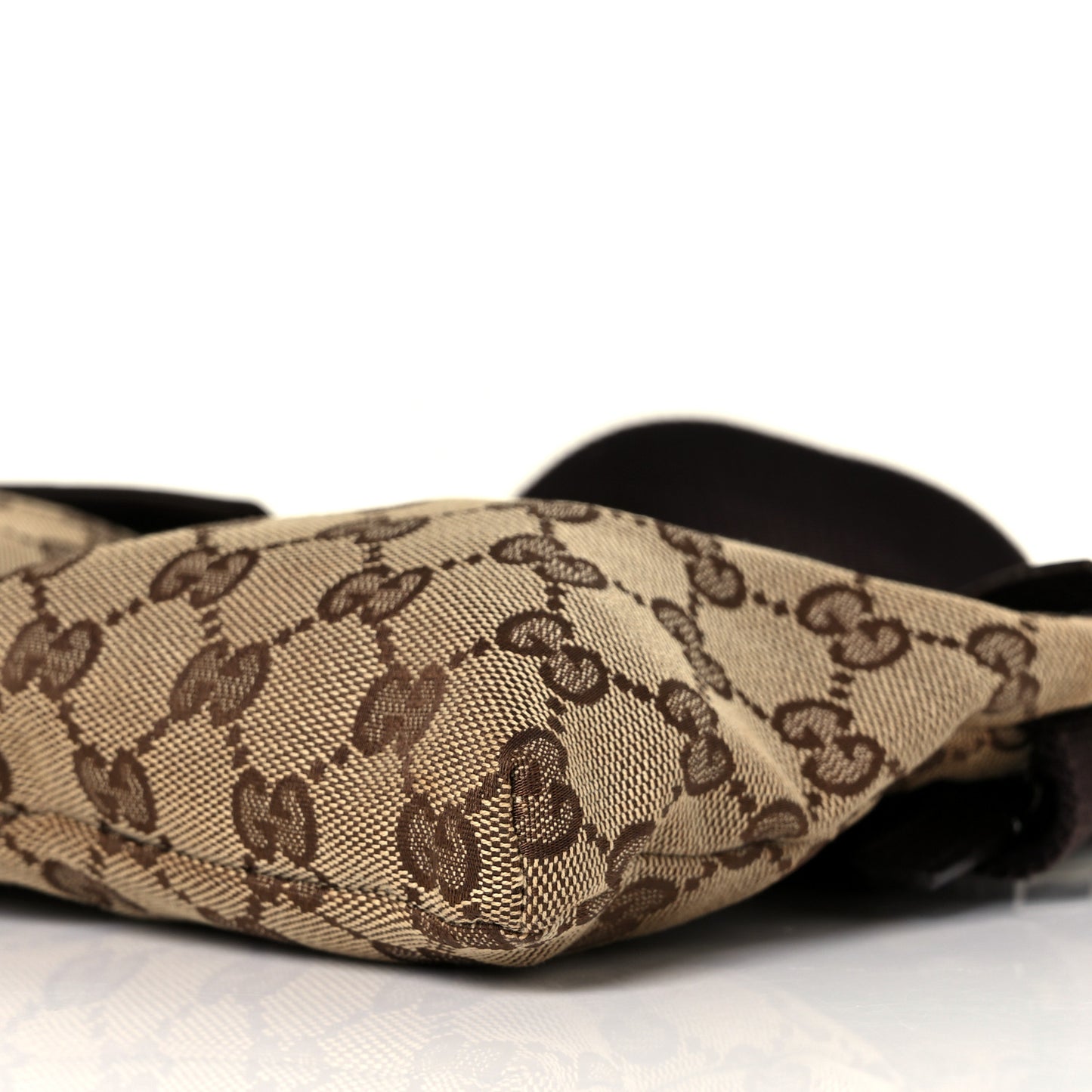 GG Monogram Double Pocket Belt Bag Dark Brown