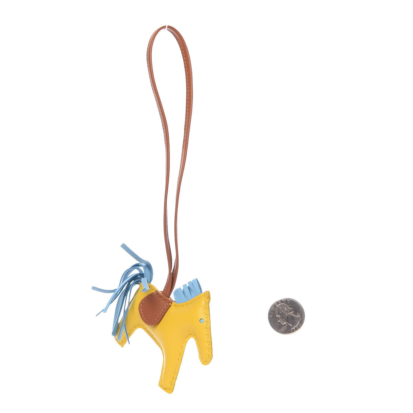 Milo Lambskin Grigri Rodeo Horse Bag Charm PM Jaune de Naples Celeste Gold