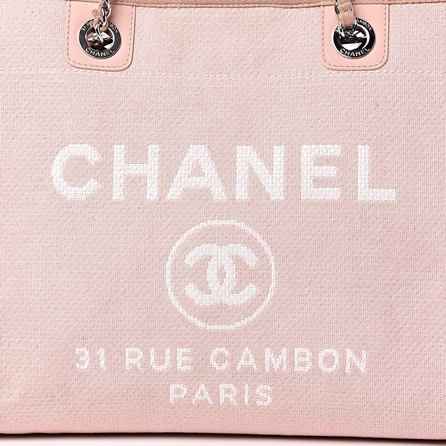 Chanel Canvas Deauville Small Tote Pink 12 of 15