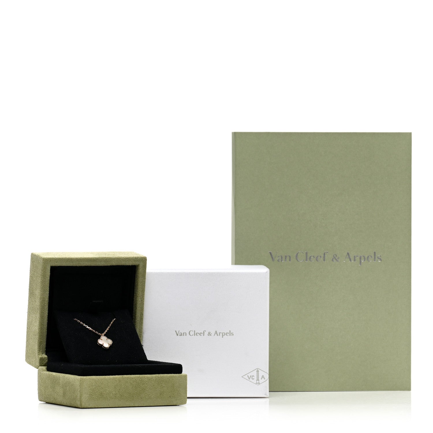 Van Cleef & Arpels 18K Yellow Gold Mother of Pearl Sweet Alhambra Pendant Necklace 6 of 6