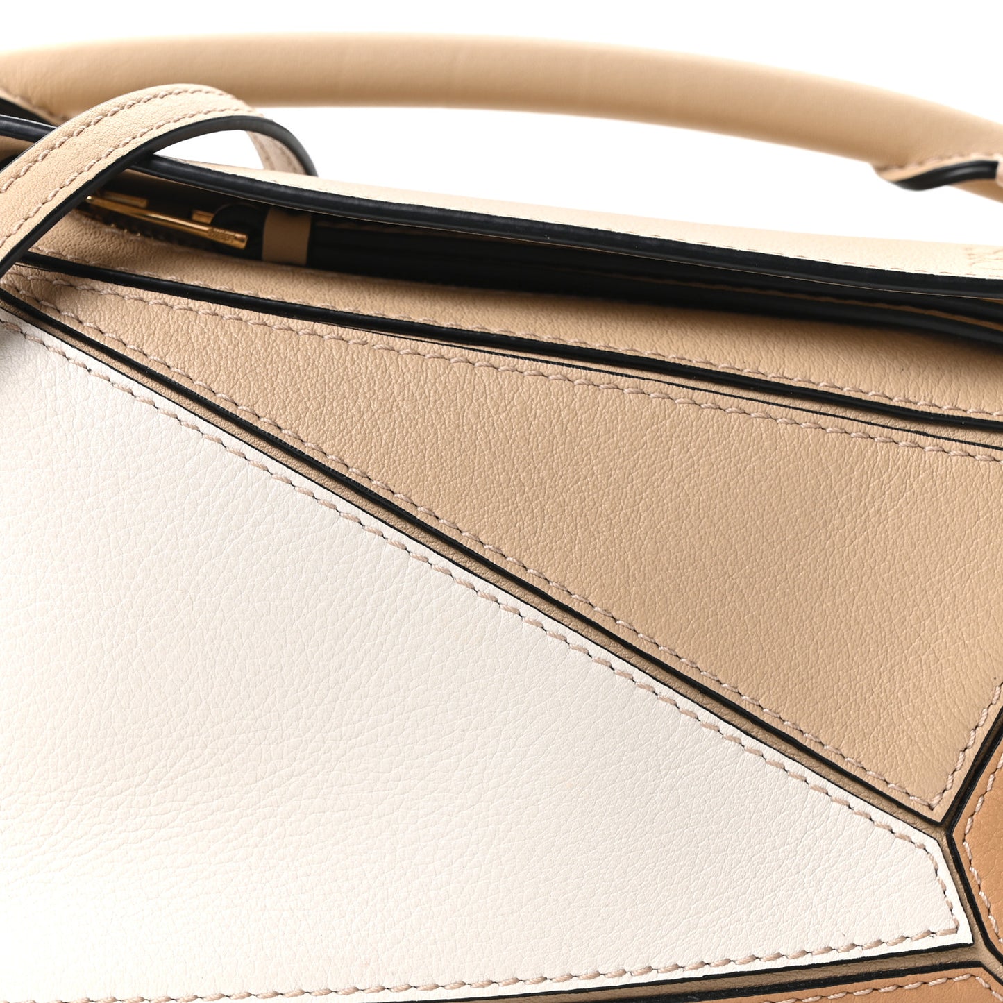 Calfskin Mini Puzzle Bag  Dusty Beige Soft White