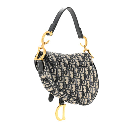 Christian Dior Oblique Mini Saddle Bag Blue 3 of 12