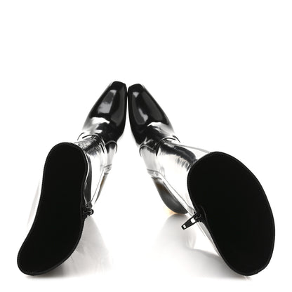 Saint Laurent Vitello Marilyn Auteuil 105 Knee High Zip Boots 38 Black 2 of 9