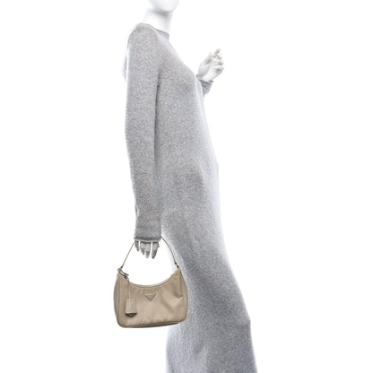 Prada Re-Nylon Saffiano Mini Re-Edition 2005 Bag Deserto 2 of 13