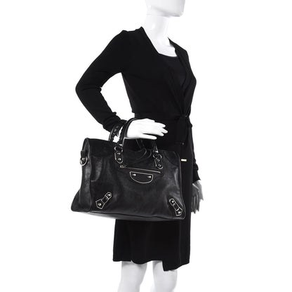 Balenciaga Chevre Silver Metallic Edge Hardware City Black 2 of 7