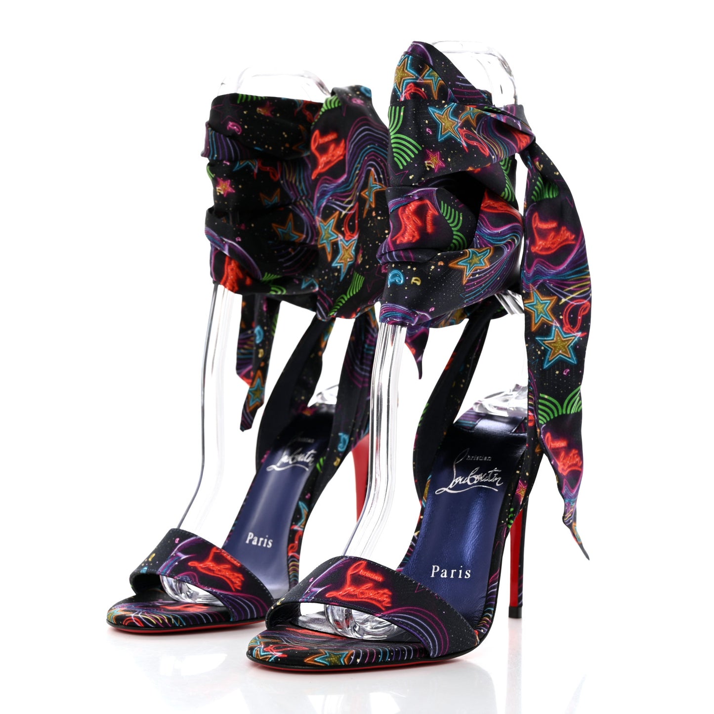 Crepe Satin Starlight Sandale Du Desert 100 Ankle Wrap Sandals 36 Black Multicolor