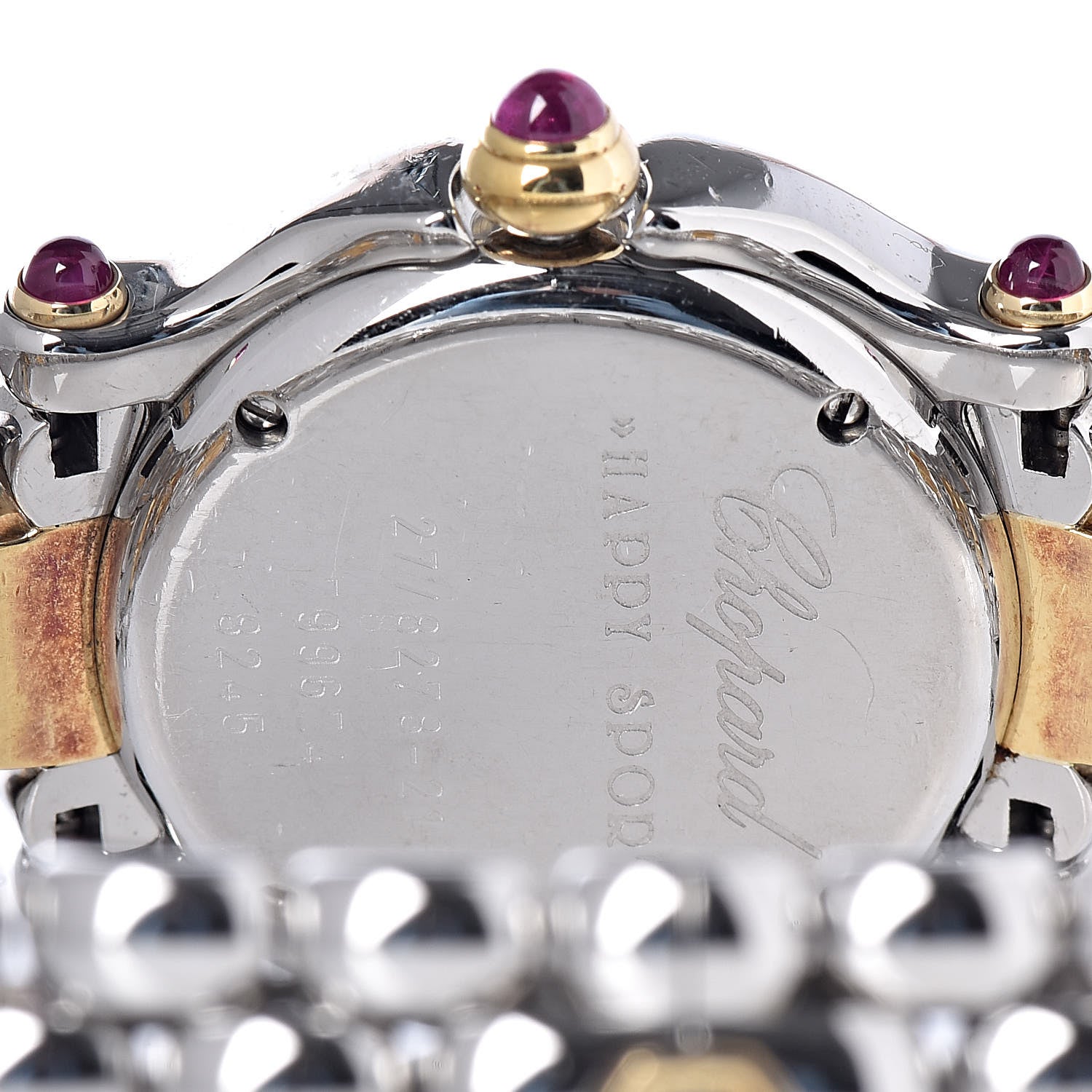 Chopard Stainless Steel 18K Yellow Gold 5 Diamond 26mm Happy Sport Quartz Watch 5 of 10