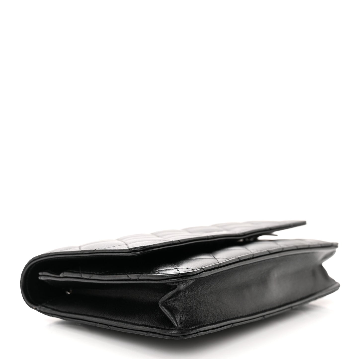 Lambskin Quilted Wallet On Chain WOC Black