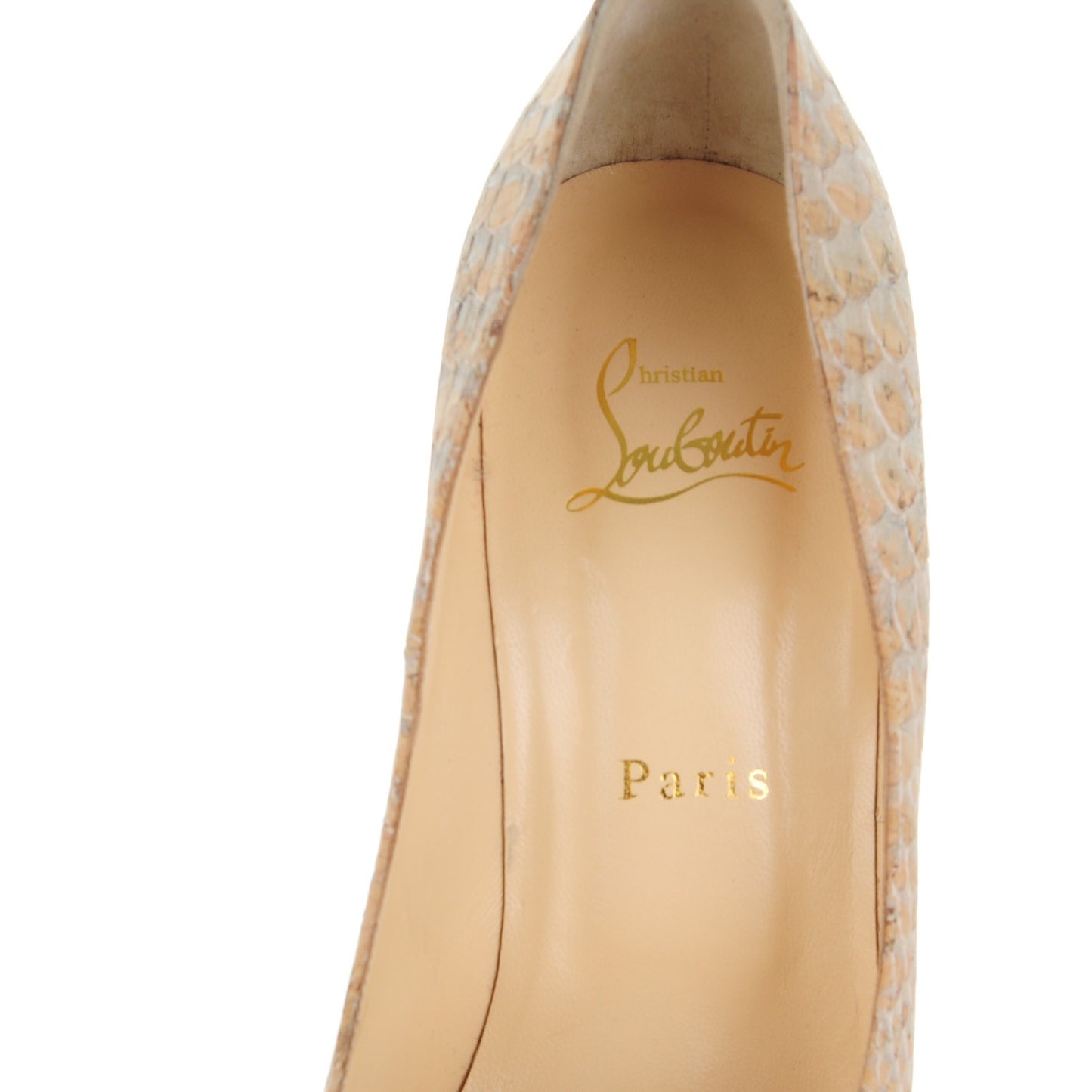 Cork Python Embossed Jamie 160 Pumps 37.5 Beige