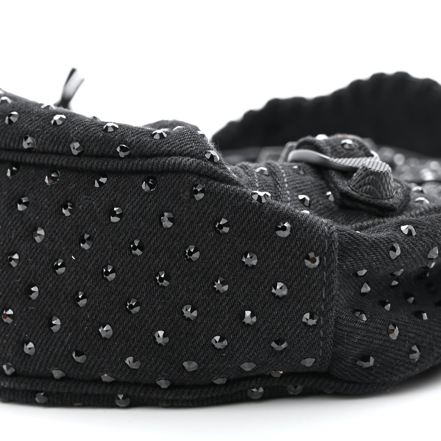 Denim Embellished Le Cagole Shoulder Bag XS Black