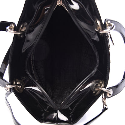 Christian Dior Patent Cannage Large Lady Dior Black 5 of 19