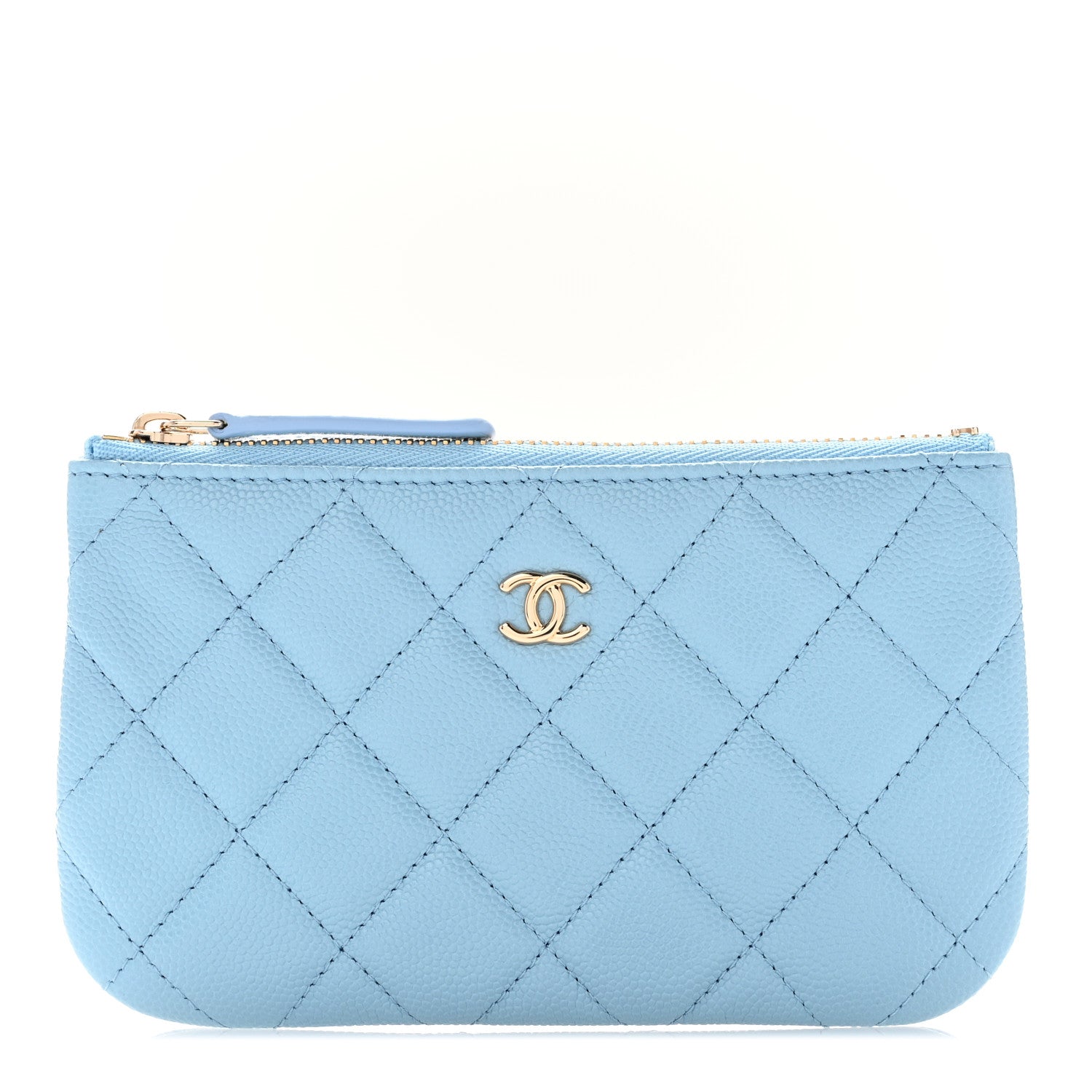 Chanel Caviar Quilted Small Cosmetic Case Light Blue 1 of 7