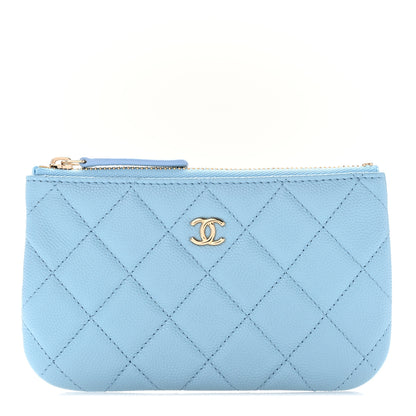 Chanel Caviar Quilted Small Cosmetic Case Light Blue 1 of 7
