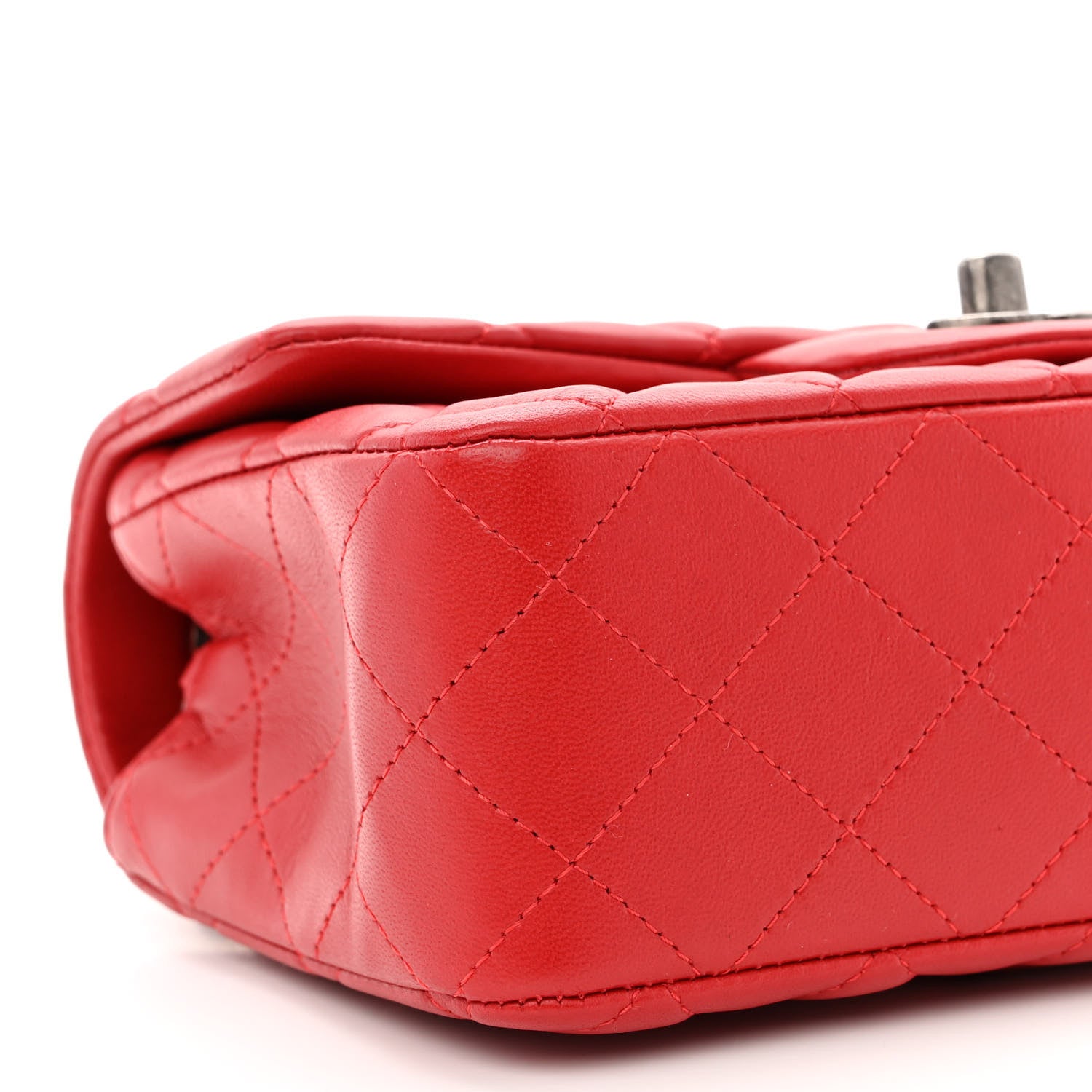 Chanel Lambskin Quilted Mini Rectangular Flap Red 9 of 11