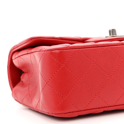 Chanel Lambskin Quilted Mini Rectangular Flap Red 9 of 11