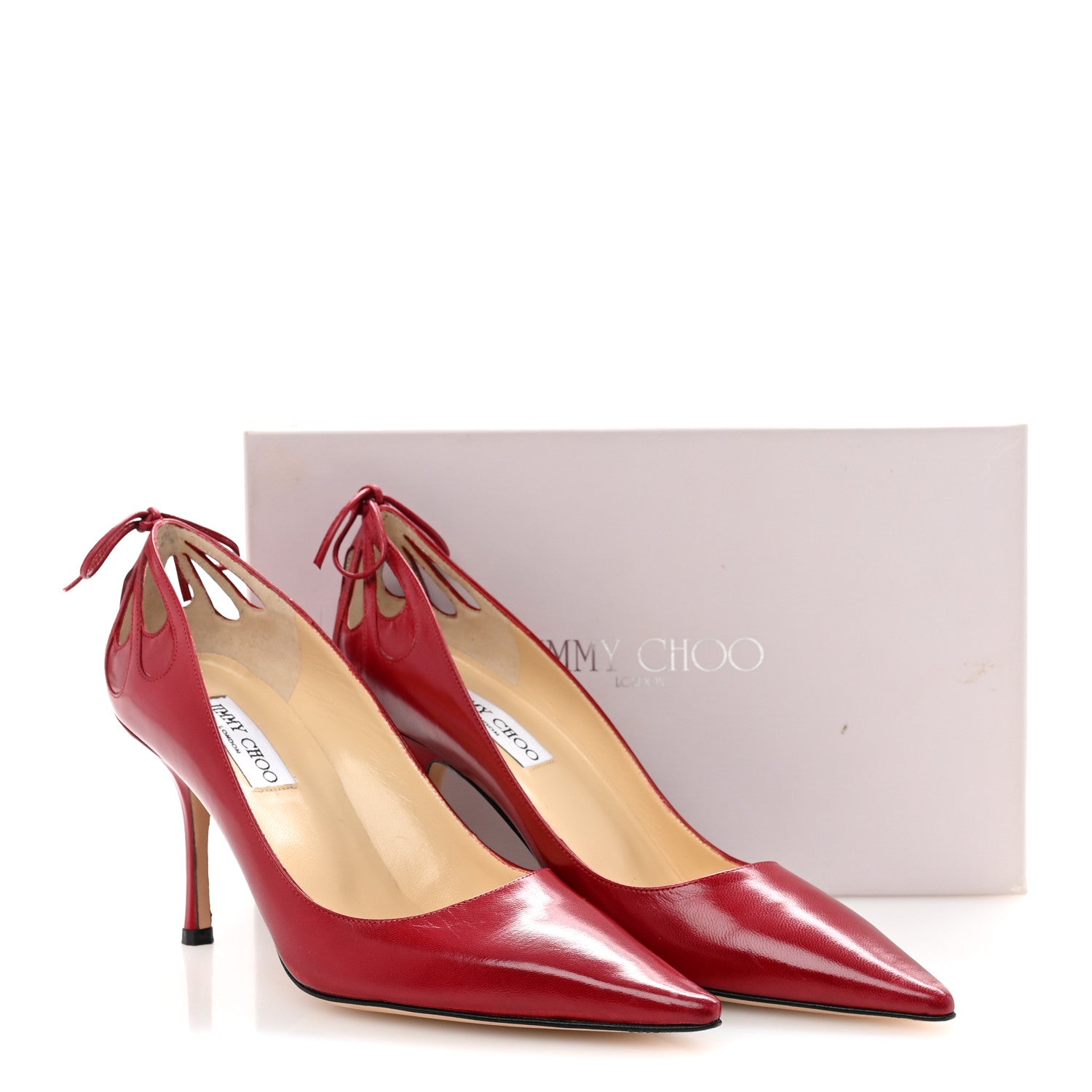 Jimmy Choo Calfskin Anouk 100 Pumps 40 Red 9 of 9