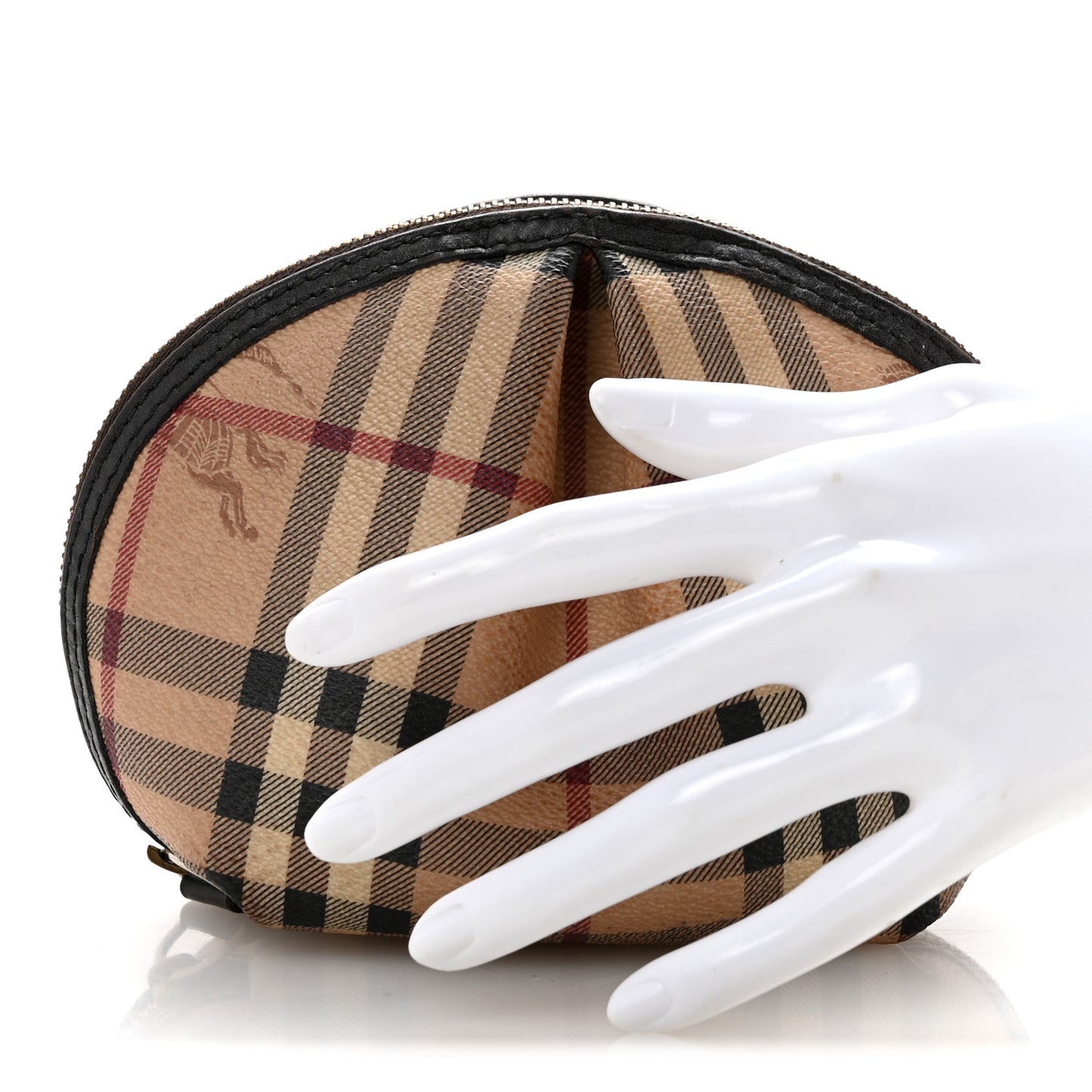 House Check Small Cosmetic Pouch Brown