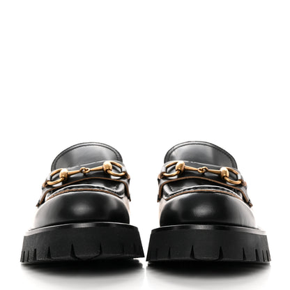 Gucci Cordovan Lux Womens Harald Horsebit 25mm Platform Loafers 37 Black 2 of 14