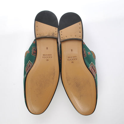 Gucci Satin Goatskin Jewel Highlands Printed Mens Princetown Slippers 8 Green 11 of 12