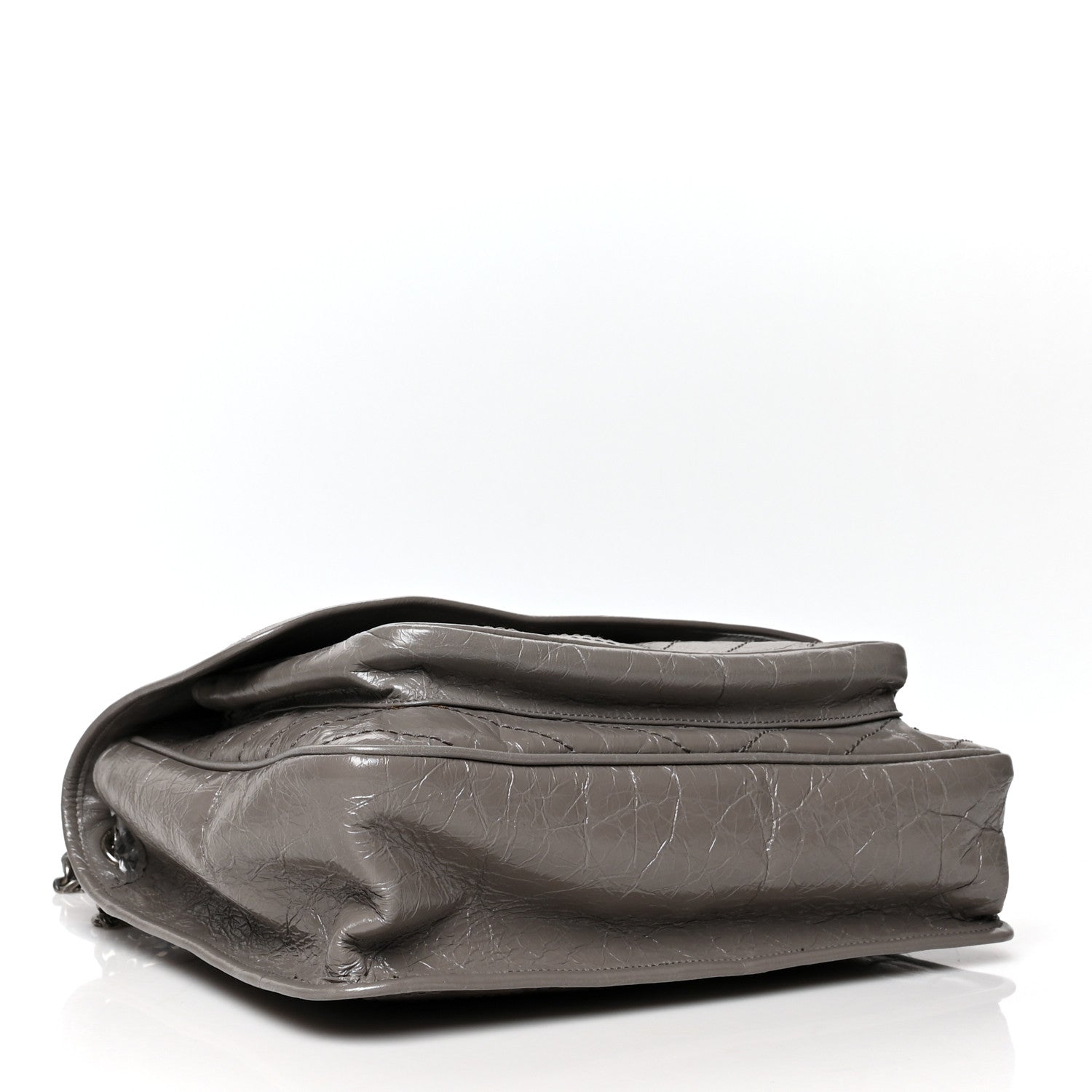 Saint Laurent Crinkled Calfskin Matelasse Monogram Large Niki Chain Satchel Fog 4 of 10