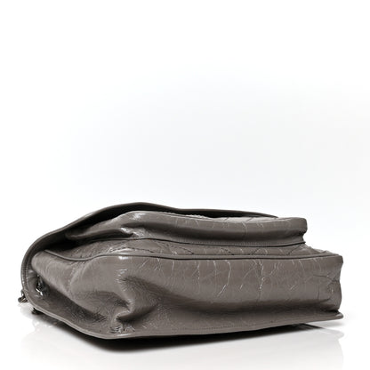 Saint Laurent Crinkled Calfskin Matelasse Monogram Large Niki Chain Satchel Fog 4 of 10
